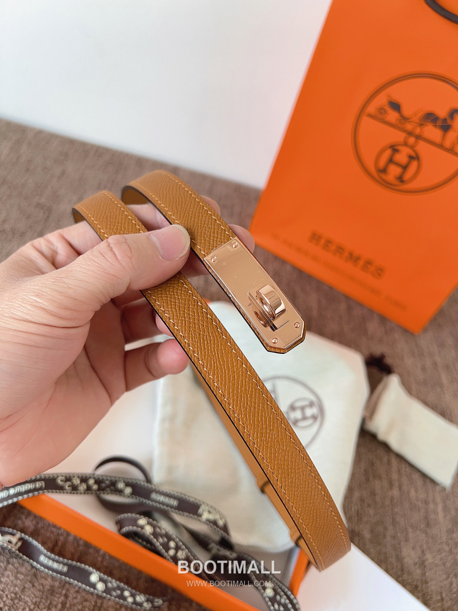 HERMÈS Kelly 18 Reversible Epsom 에르메스 켈리 18 리버서블 엡송 카프스킨 벨트 브라운 1.8cm 6