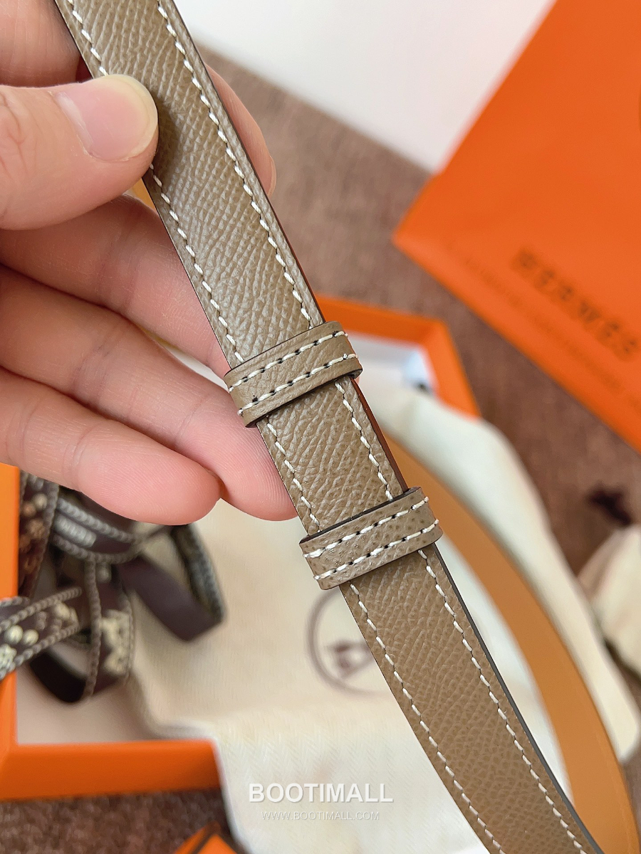 HERMÈS Kelly 18 Reversible Epsom 에르메스 켈리 18 리버서블 엡송 카프스킨 벨트 카키브라운 1.8cm 8