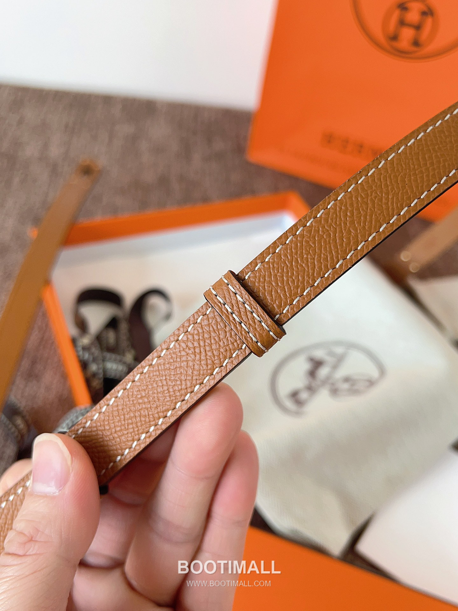 HERMÈS Kelly 18 Reversible Epsom 에르메스 켈리 18 리버서블 엡송 카프스킨 벨트오렌지브라운 1.8cm 6