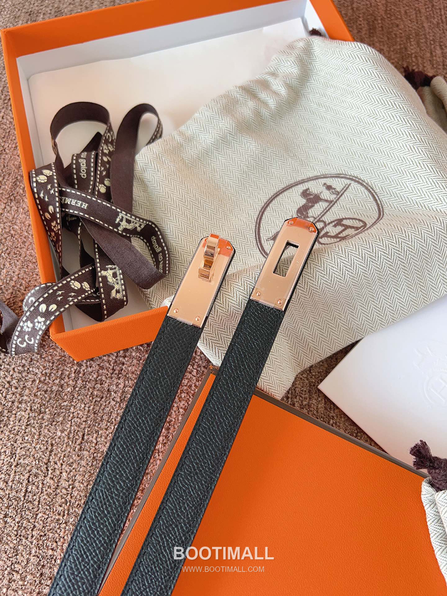 HERMÈS Kelly 18 Reversible Epsom 에르메스 켈리 18 리버서블 엡송 카프스킨 벨트 블랙 1.8cm 2