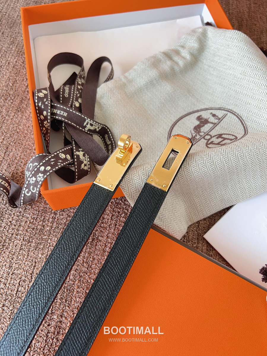 HERMÈS Kelly 18 Reversible Epsom 에르메스 켈리 18 리버서블 엡송 카프스킨 벨트 블랙 1.8cm 3