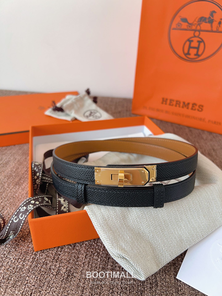 HERMÈS Kelly 18 Reversible Epsom 에르메스 켈리 18 리버서블 엡송 카프스킨 벨트 블랙 1.8cm 4
