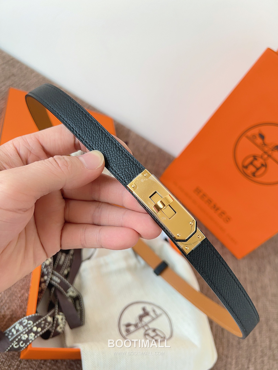 HERMÈS Kelly 18 Reversible Epsom 에르메스 켈리 18 리버서블 엡송 카프스킨 벨트 블랙 1.8cm 6