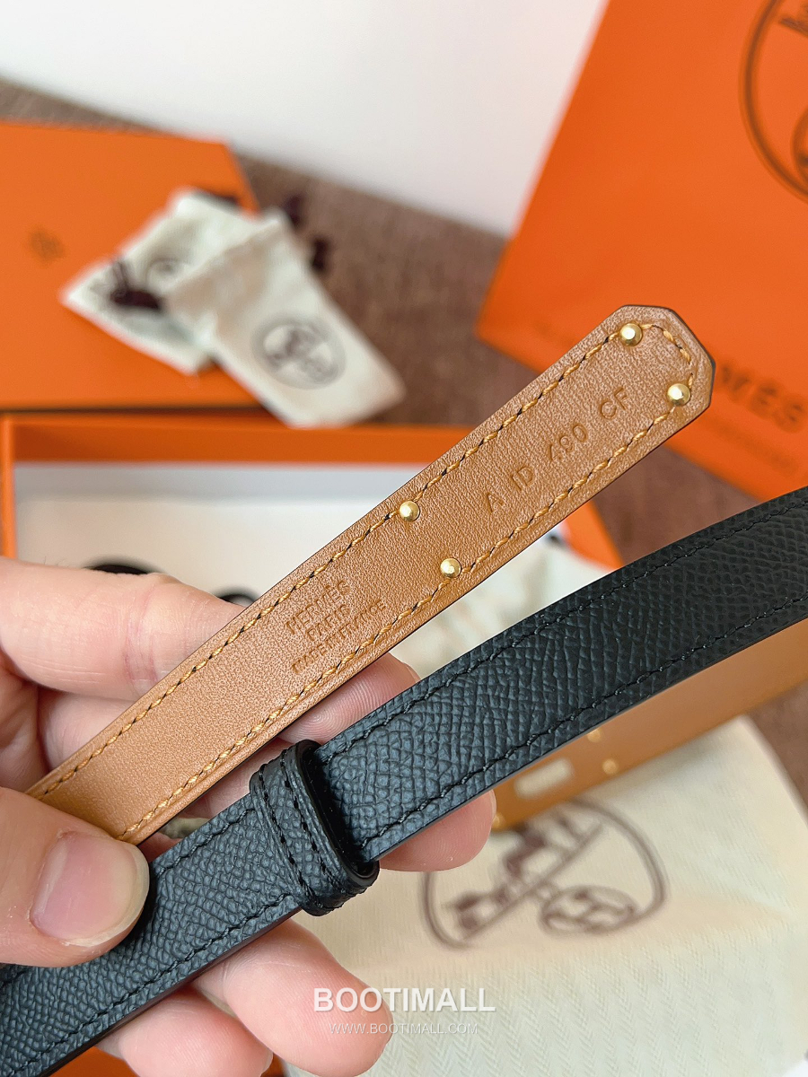 HERMÈS Kelly 18 Reversible Epsom 에르메스 켈리 18 리버서블 엡송 카프스킨 벨트 블랙 1.8cm 7
