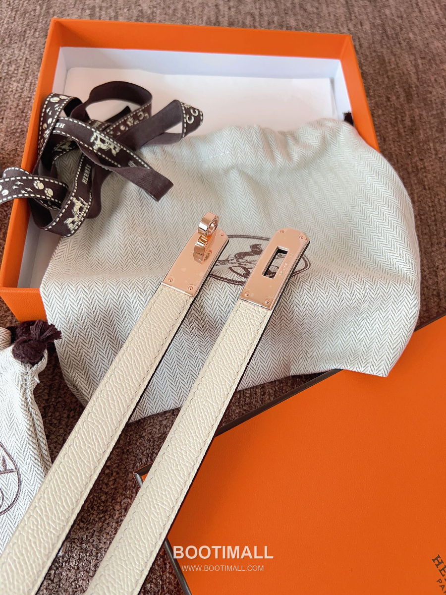 HERMÈS Kelly 18 Reversible Epsom 에르메스 켈리 18 리버서블 엡송 카프스킨 벨트 아이보리 1.8cm 2