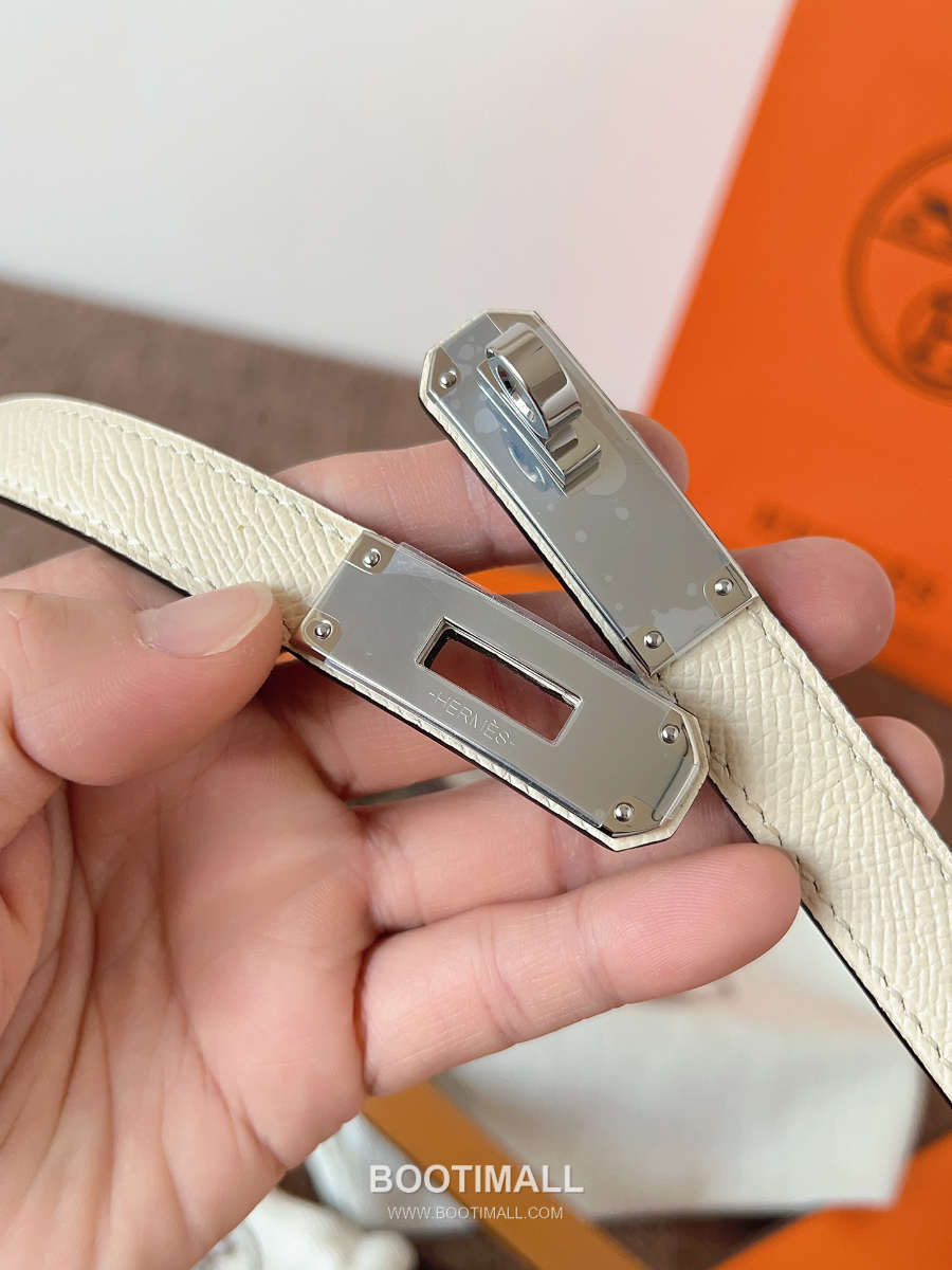 HERMÈS Kelly 18 Reversible Epsom 에르메스 켈리 18 리버서블 엡송 카프스킨 벨트 아이보리 1.8cm 4