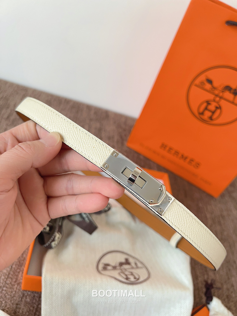 HERMÈS Kelly 18 Reversible Epsom 에르메스 켈리 18 리버서블 엡송 카프스킨 벨트 아이보리 1.8cm 6