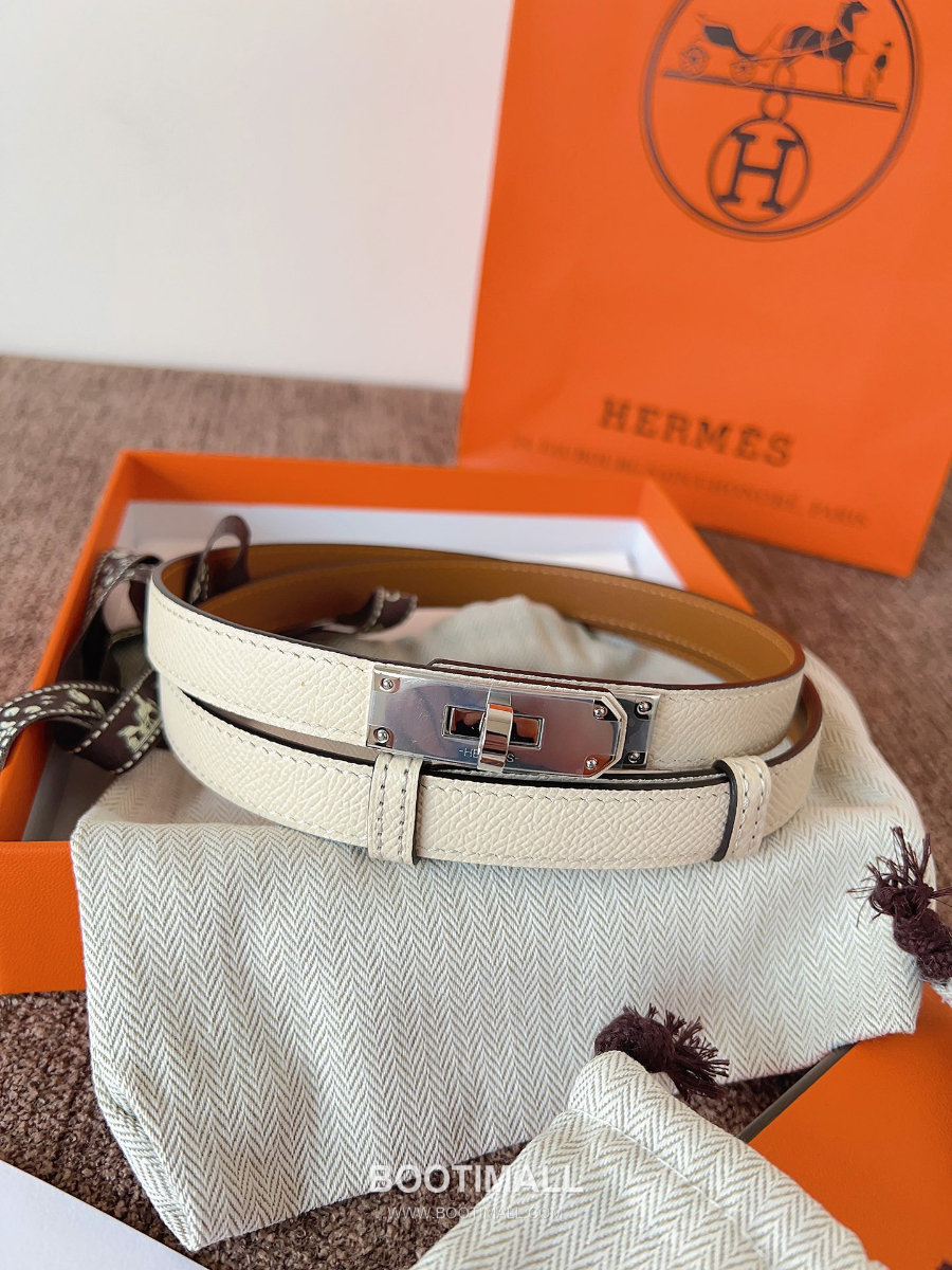 HERMÈS Kelly 18 Reversible Epsom 에르메스 켈리 18 리버서블 엡송 카프스킨 벨트 아이보리 1.8cm 7