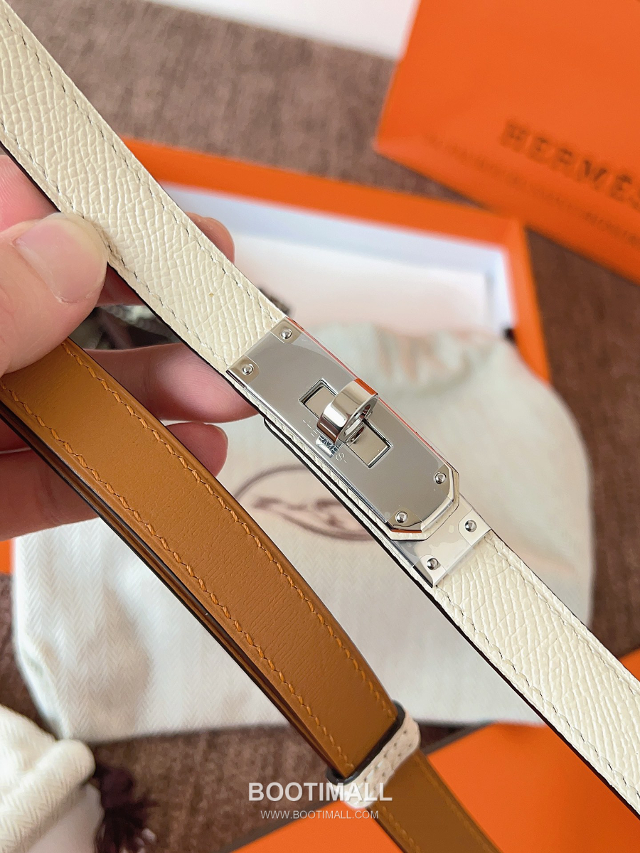 HERMÈS Kelly 18 Reversible Epsom 에르메스 켈리 18 리버서블 엡송 카프스킨 벨트 아이보리 1.8cm 8