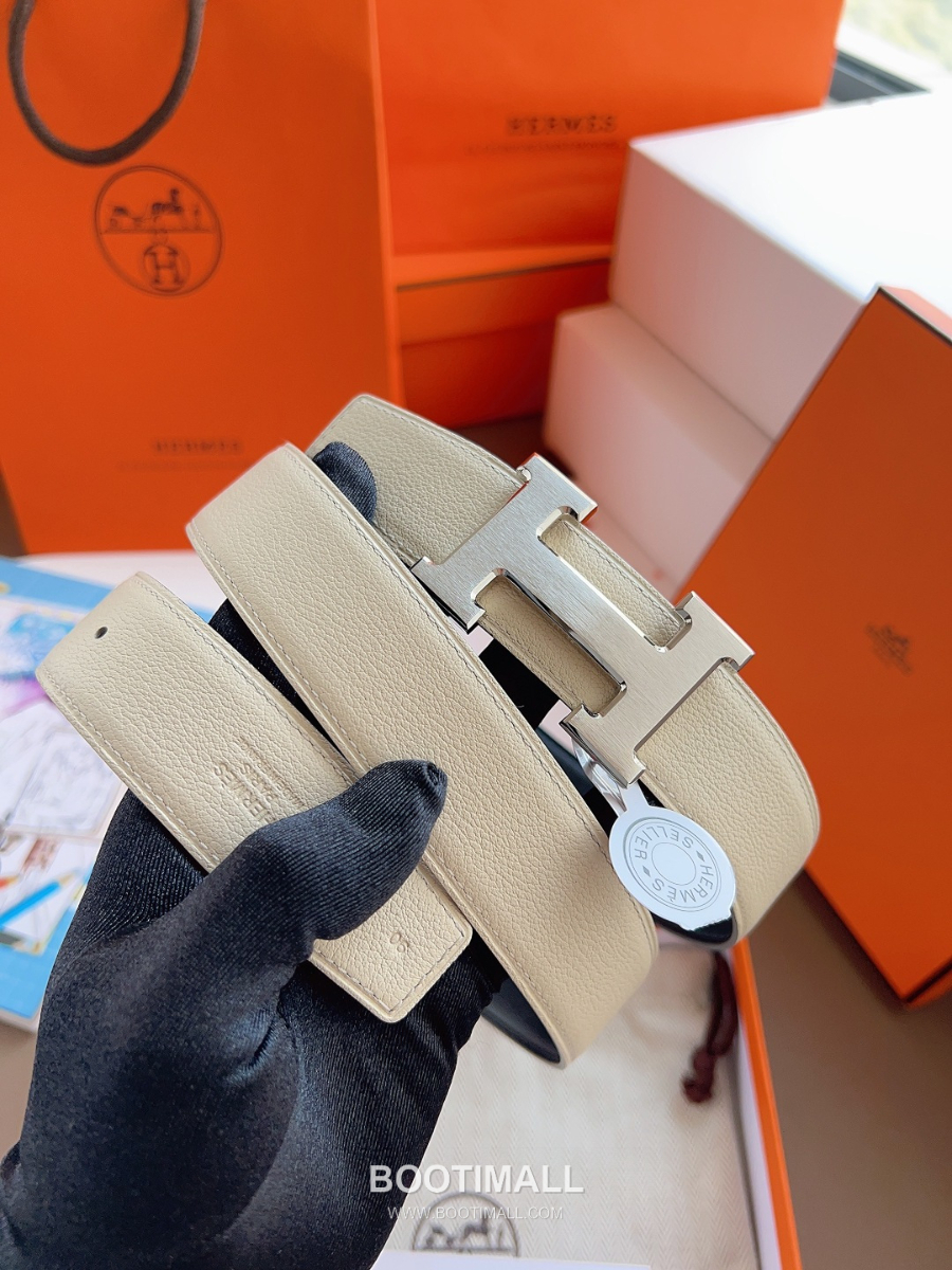 Hermès Constance H Reversible Belt 32mm Togo Calfskin Gold Hardware 에르메스 콘스탕스 H 리버서블 벨트 토고 송아지 가죽 아이보리 3.2cm 7