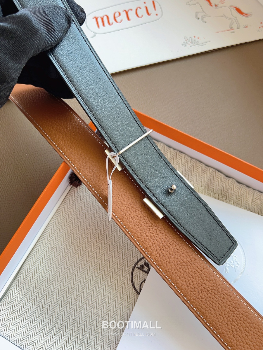 Hermès Constance H Reversible Belt 32mm Togo Calfskin Gold Hardware 에르메스 콘스탕스 H 리버서블 벨트 토고 송아지 가죽 브라운/블랙 3.2cm 6