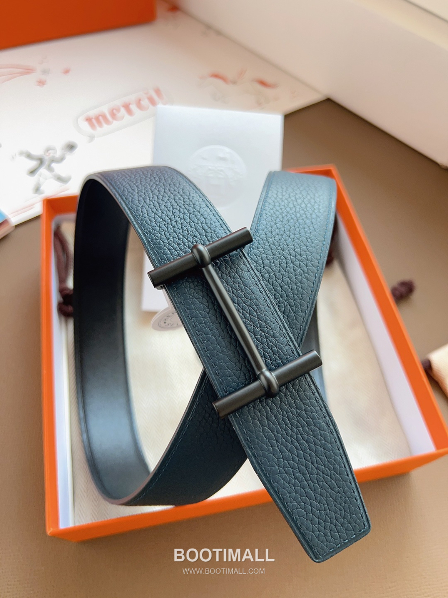 Hermès Constance H Reversible Belt 32mm Togo Calfskin Gold Hardware 에르메스 콘스탕스 H 리버서블 벨트 토고 송아지 가죽 민트/블랙 3.2cm 2