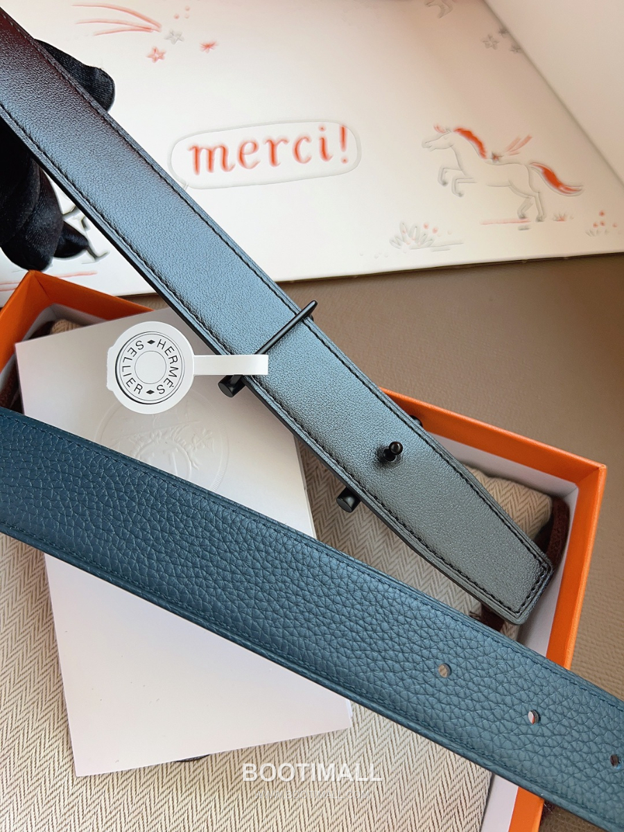 Hermès Constance H Reversible Belt 32mm Togo Calfskin Gold Hardware 에르메스 콘스탕스 H 리버서블 벨트 토고 송아지 가죽 민트/블랙 3.2cm 6