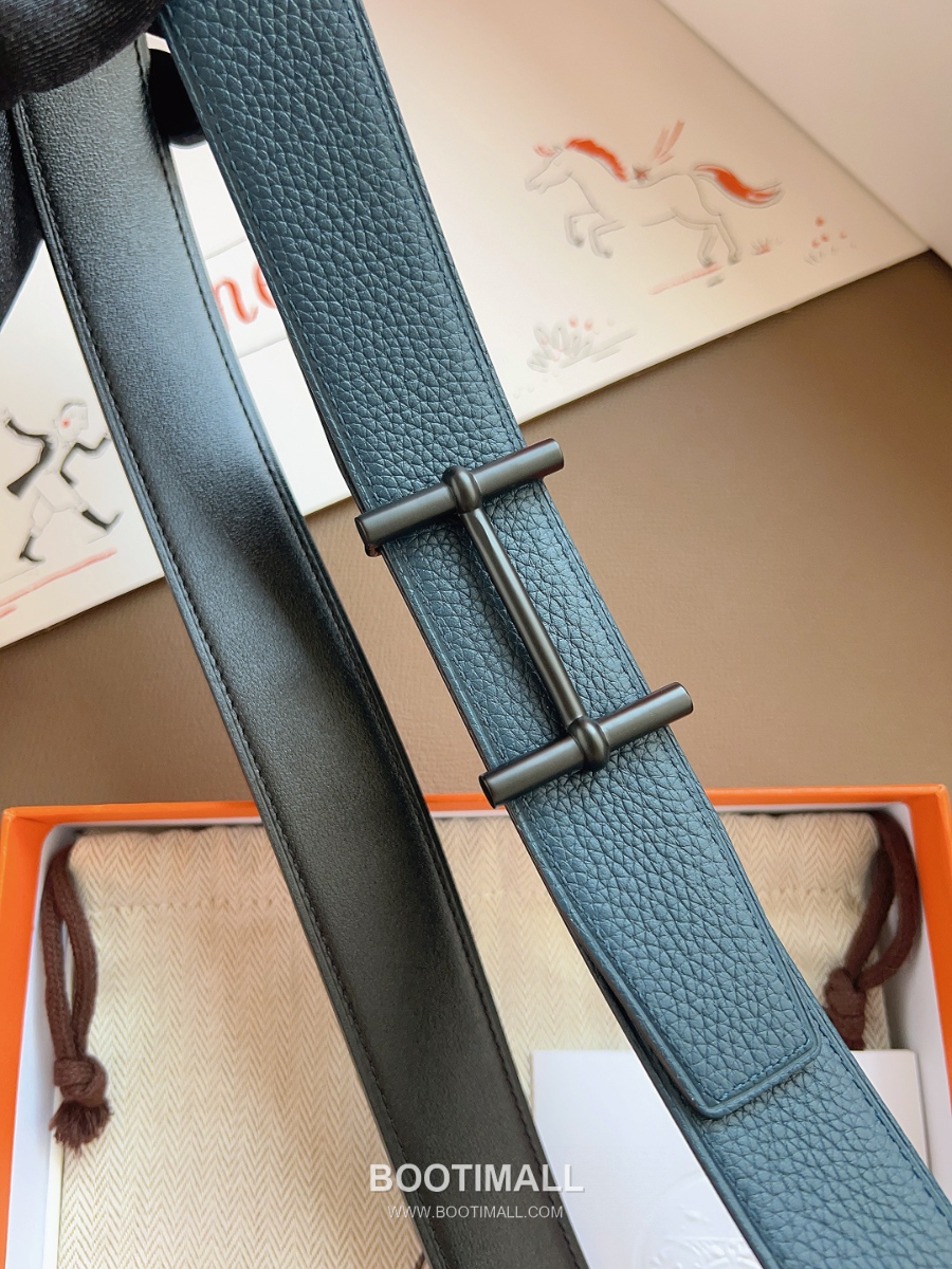 Hermès Constance H Reversible Belt 32mm Togo Calfskin Gold Hardware 에르메스 콘스탕스 H 리버서블 벨트 토고 송아지 가죽 민트/블랙 3.2cm 8