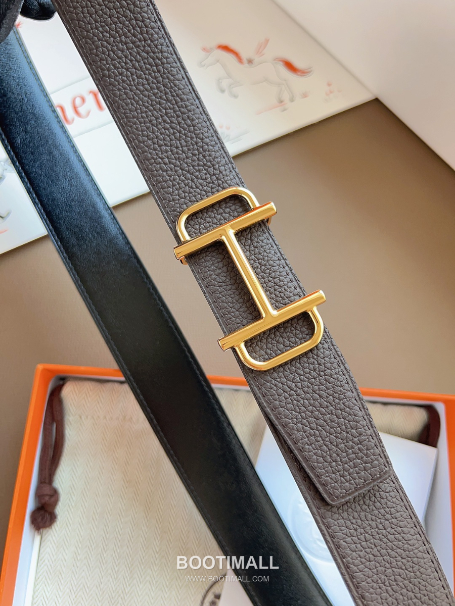 Hermès Constance H Reversible Belt 32mm Togo Calfskin Gold Hardware 에르메스 콘스탕스 H 리버서블 벨트 토고 송아지 가죽 다크브라운/블랙 3.2cm 7