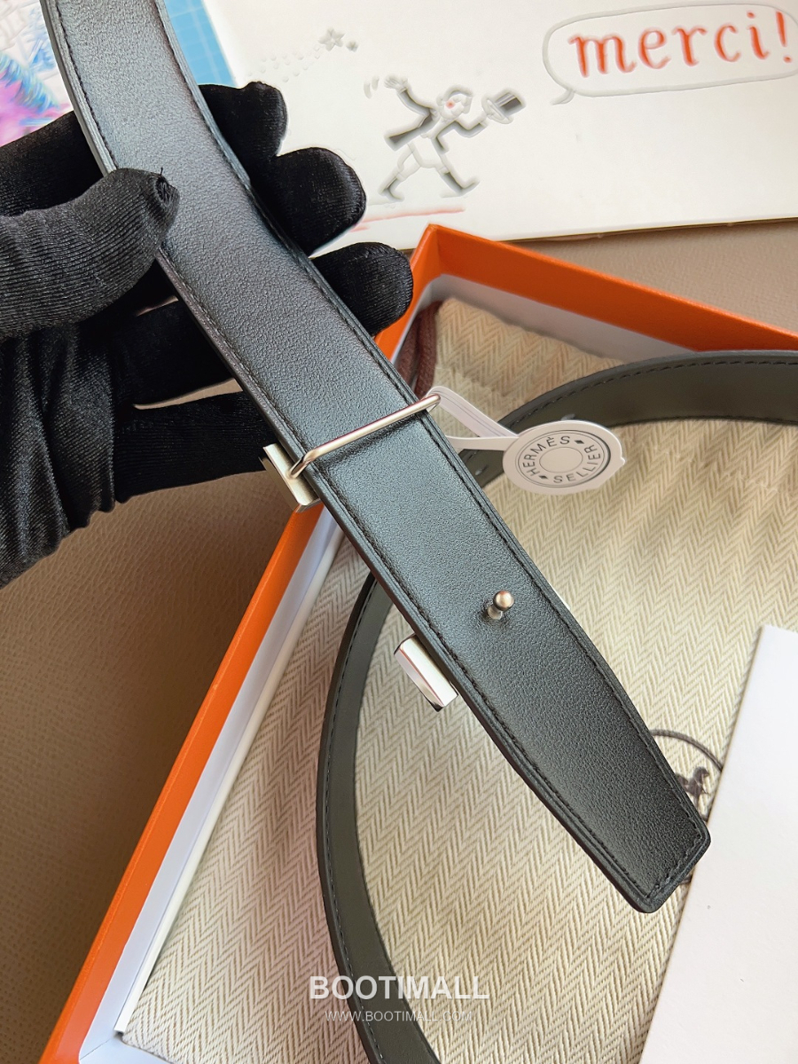 Hermès Constance H Reversible Belt 32mm Togo Calfskin Gold Hardware 에르메스 콘스탕스 H 리버서블 벨트 토고 송아지 가죽 카키/블랙 3.2cm 6
