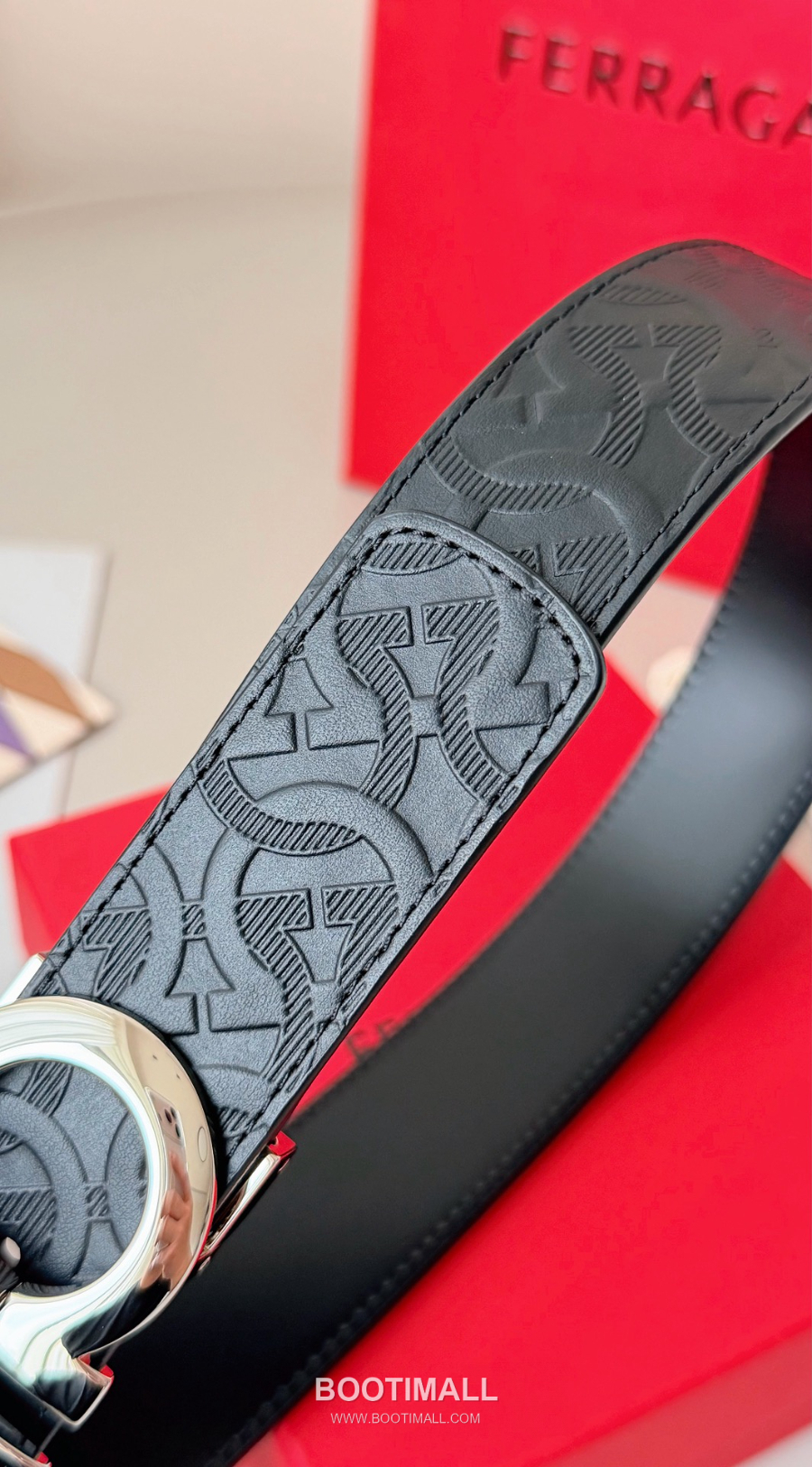 Salvatore Ferragamo Double Gancini Reversible Embossed Calfskin Belt 살바토레 페라가모 더블 간치니 리버서블 엠보 카프스킨 벨트 3.5cm 3