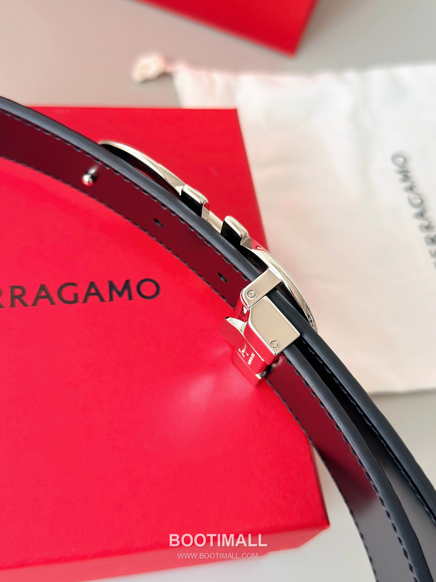 Salvatore Ferragamo Double Gancini Reversible Embossed Calfskin Belt 살바토레 페라가모 더블 간치니 리버서블 엠보 카프스킨 벨트 3.5cm 4