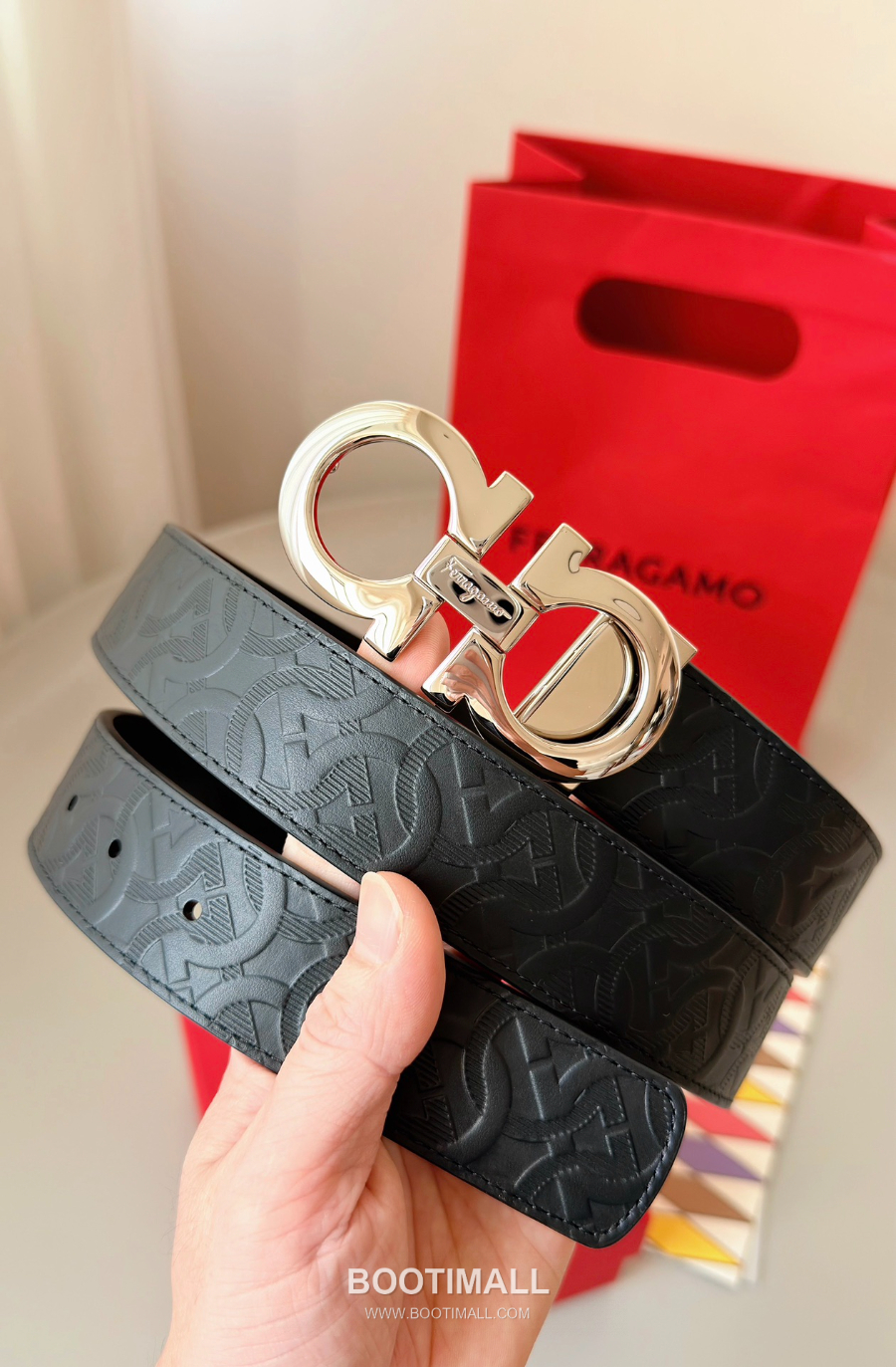 Salvatore Ferragamo Double Gancini Reversible Embossed Calfskin Belt 살바토레 페라가모 더블 간치니 리버서블 엠보 카프스킨 벨트 3.5cm 6