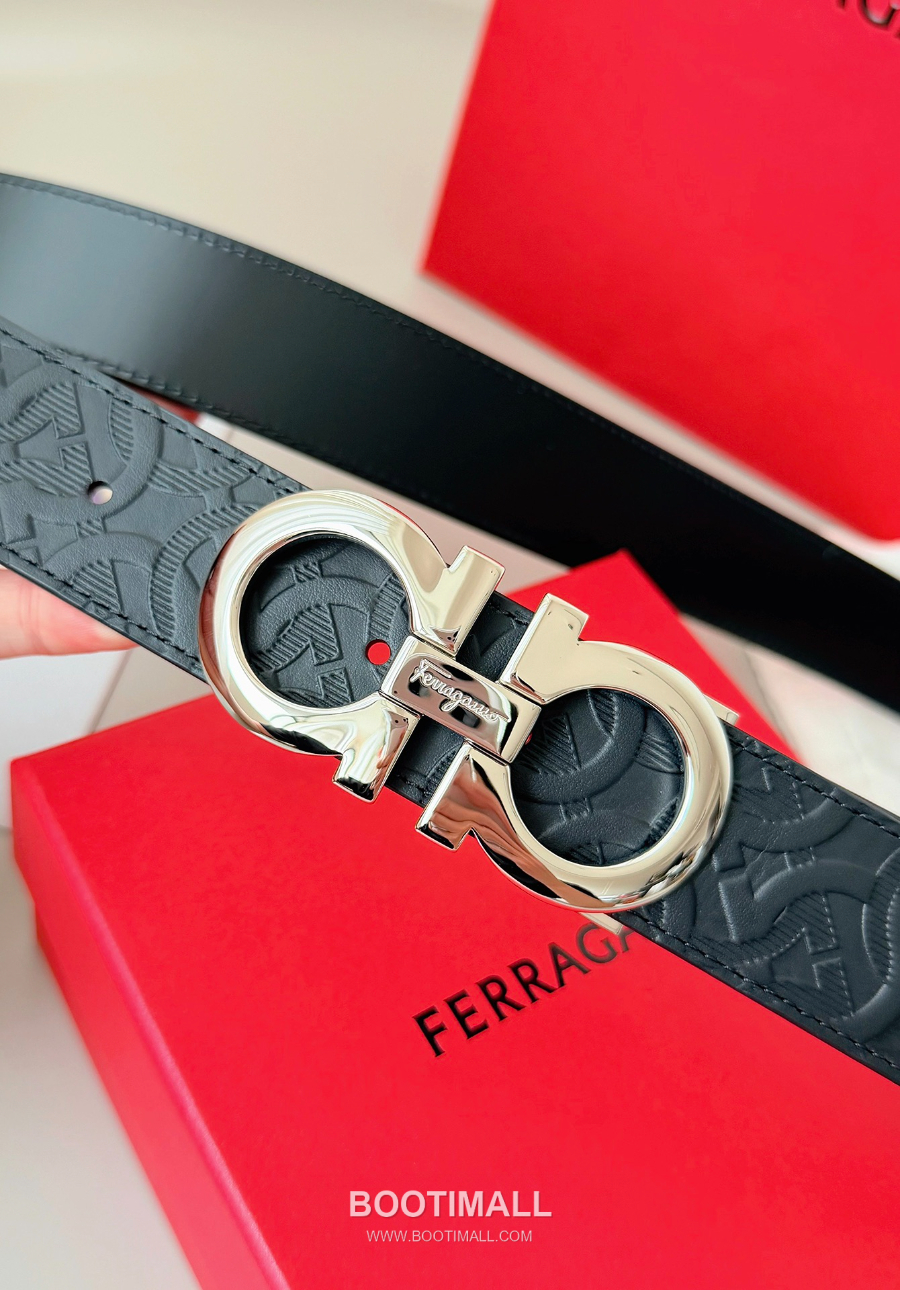 Salvatore Ferragamo Double Gancini Reversible Embossed Calfskin Belt 살바토레 페라가모 더블 간치니 리버서블 엠보 카프스킨 벨트 3.5cm 7