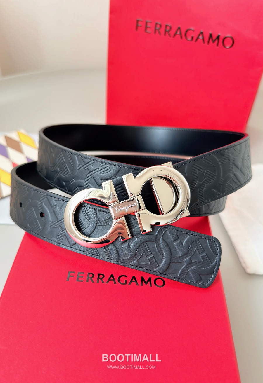 Salvatore Ferragamo Double Gancini Reversible Embossed Calfskin Belt 살바토레 페라가모 더블 간치니 리버서블 엠보 카프스킨 벨트 3.5cm 8