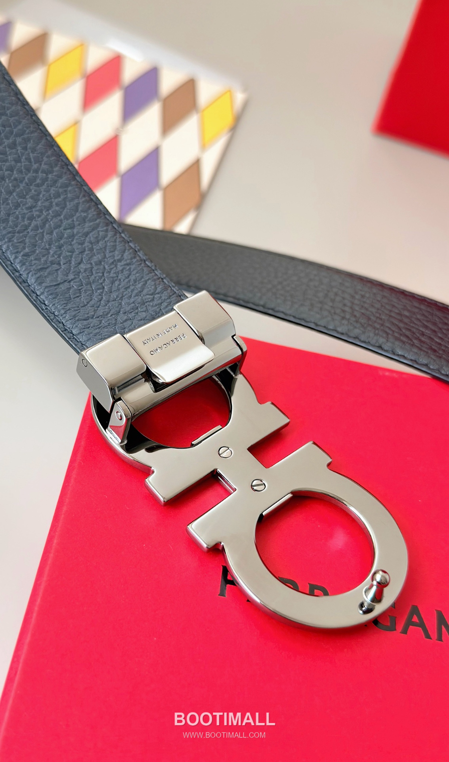 Salvatore Ferragamo Double Gancini Reversible Embossed Calfskin Belt 살바토레 페라가모 더블 간치니 리버서블 엠보 카프스킨 벨트 실버유광 3.5cm 8