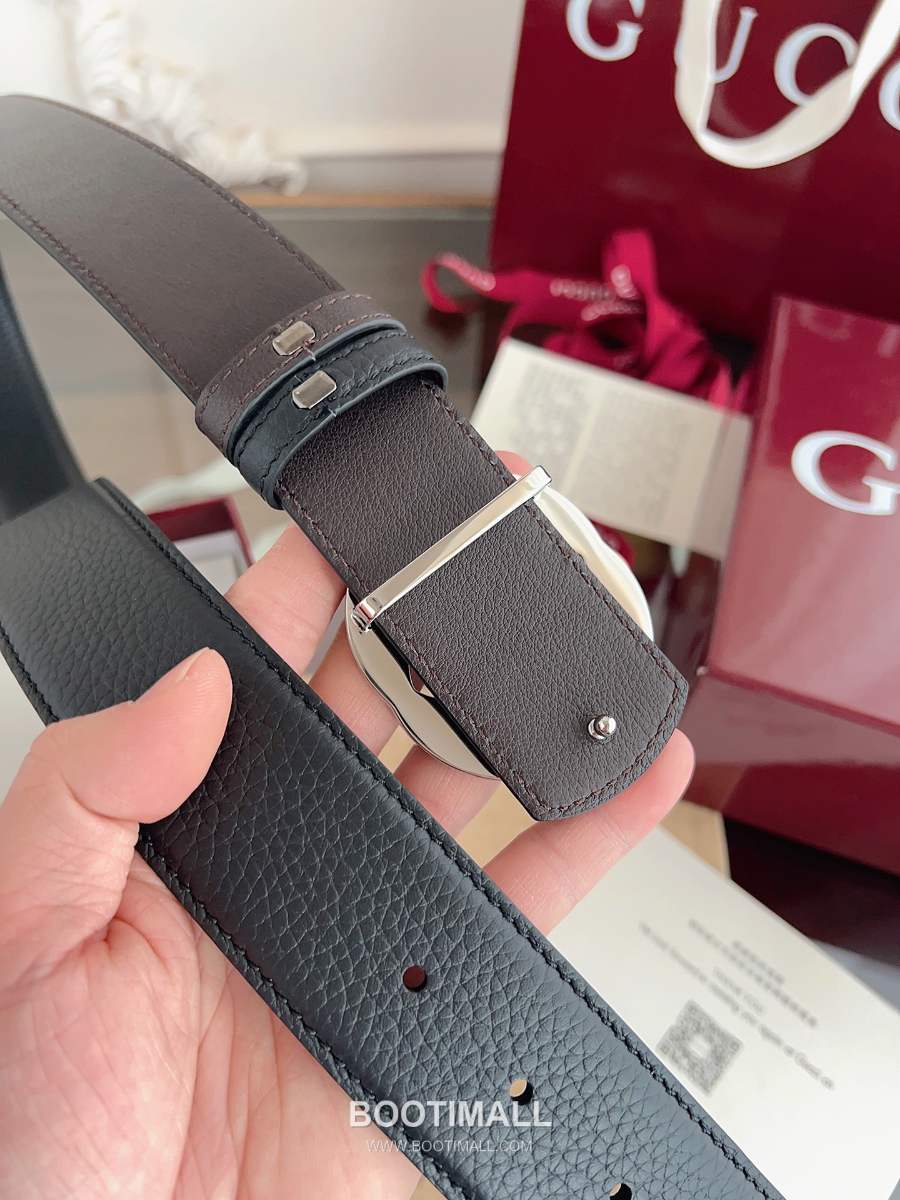 GUCCI Interlocking G Reversible 구찌 인터로킹 G 리버서블 레더 벨트 블랙 4cm 6