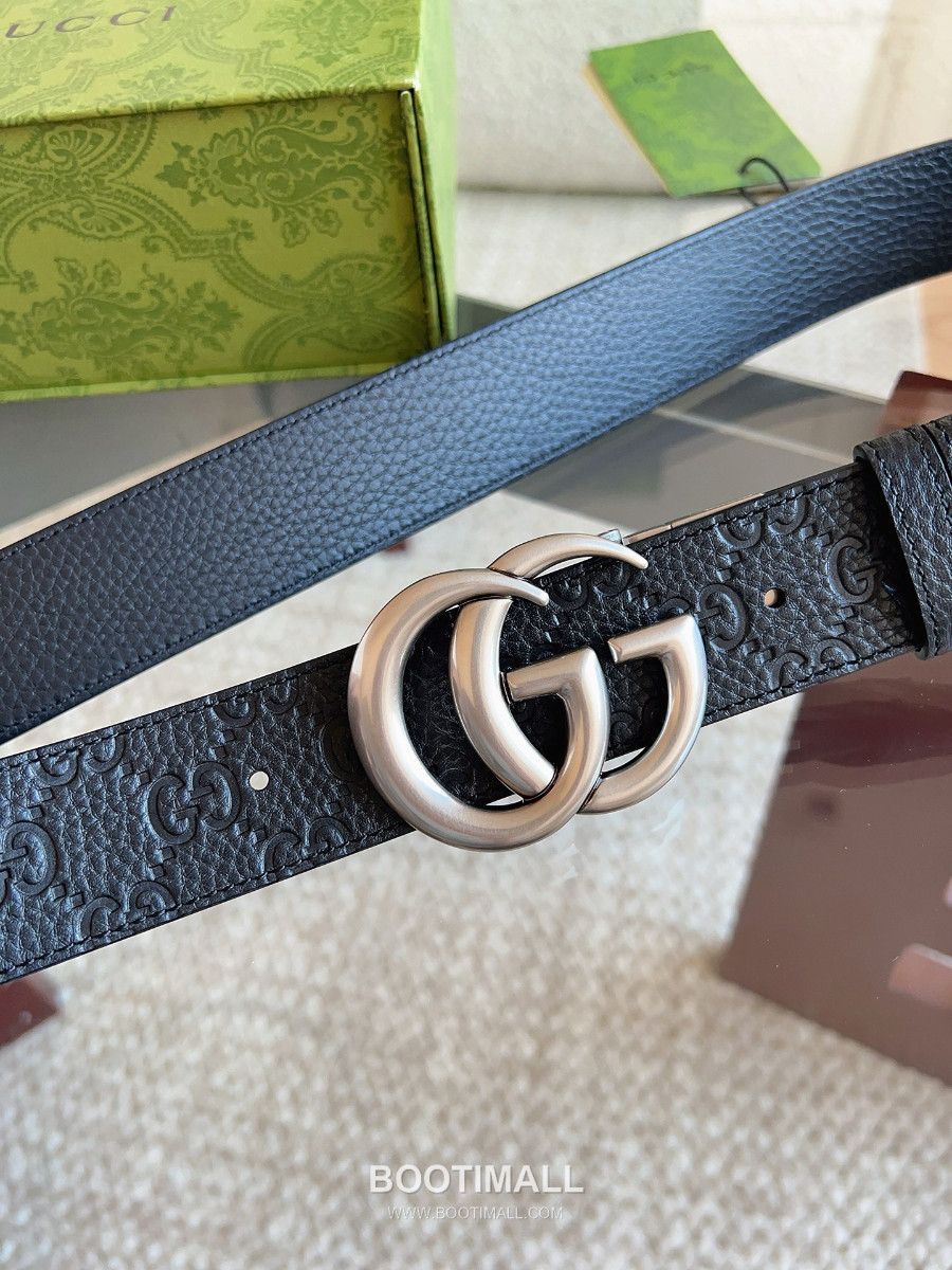 GUCCI Interlocking G Reversible GG Embossed Leather Belt 37mm 구찌 인터로킹 G 리버서블 GG 엠보 레더 벨트 3.7cm 4
