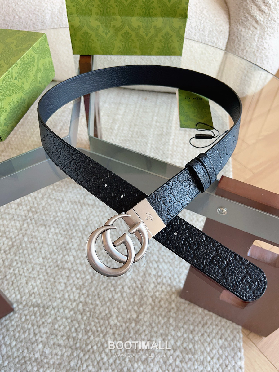 GUCCI Interlocking G Reversible GG Embossed Leather Belt 37mm 구찌 인터로킹 G 리버서블 GG 엠보 레더 벨트 3.7cm 7