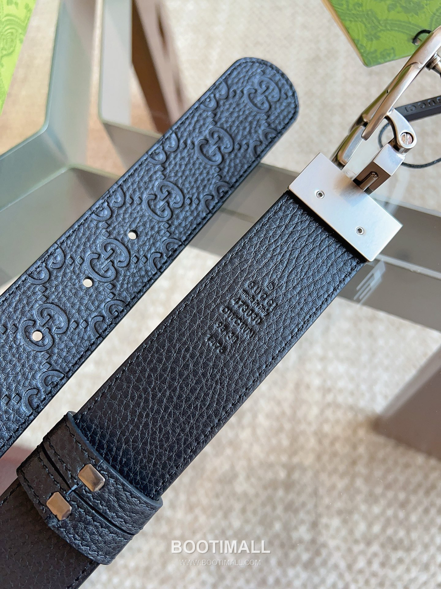 GUCCI Interlocking G Reversible GG Embossed Leather Belt 37mm 구찌 인터로킹 G 리버서블 GG 엠보 레더 벨트 3.7cm 9