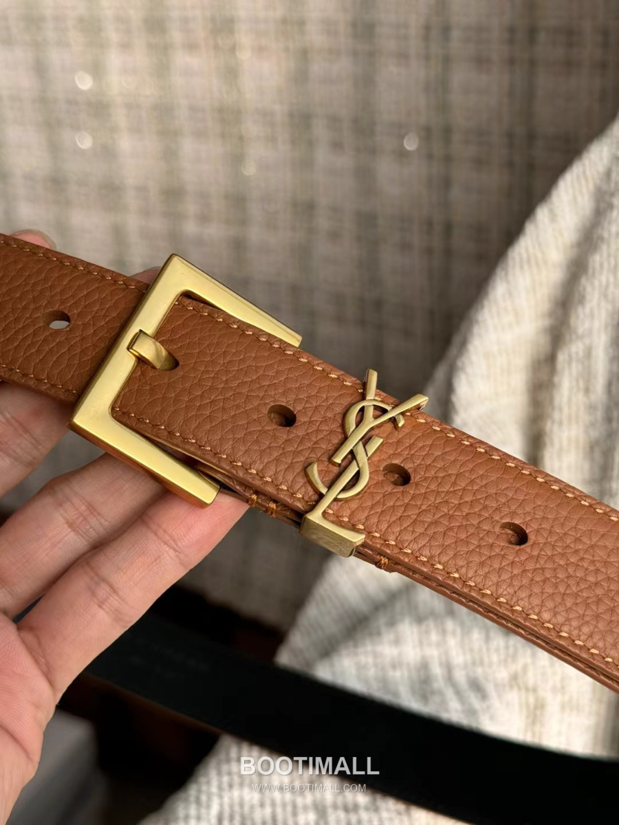 SAINT LAURENT Cassandre Square Buckle Belt 30mm 생로랑 카산드라 스퀘어 버클 벨트 3cm 2