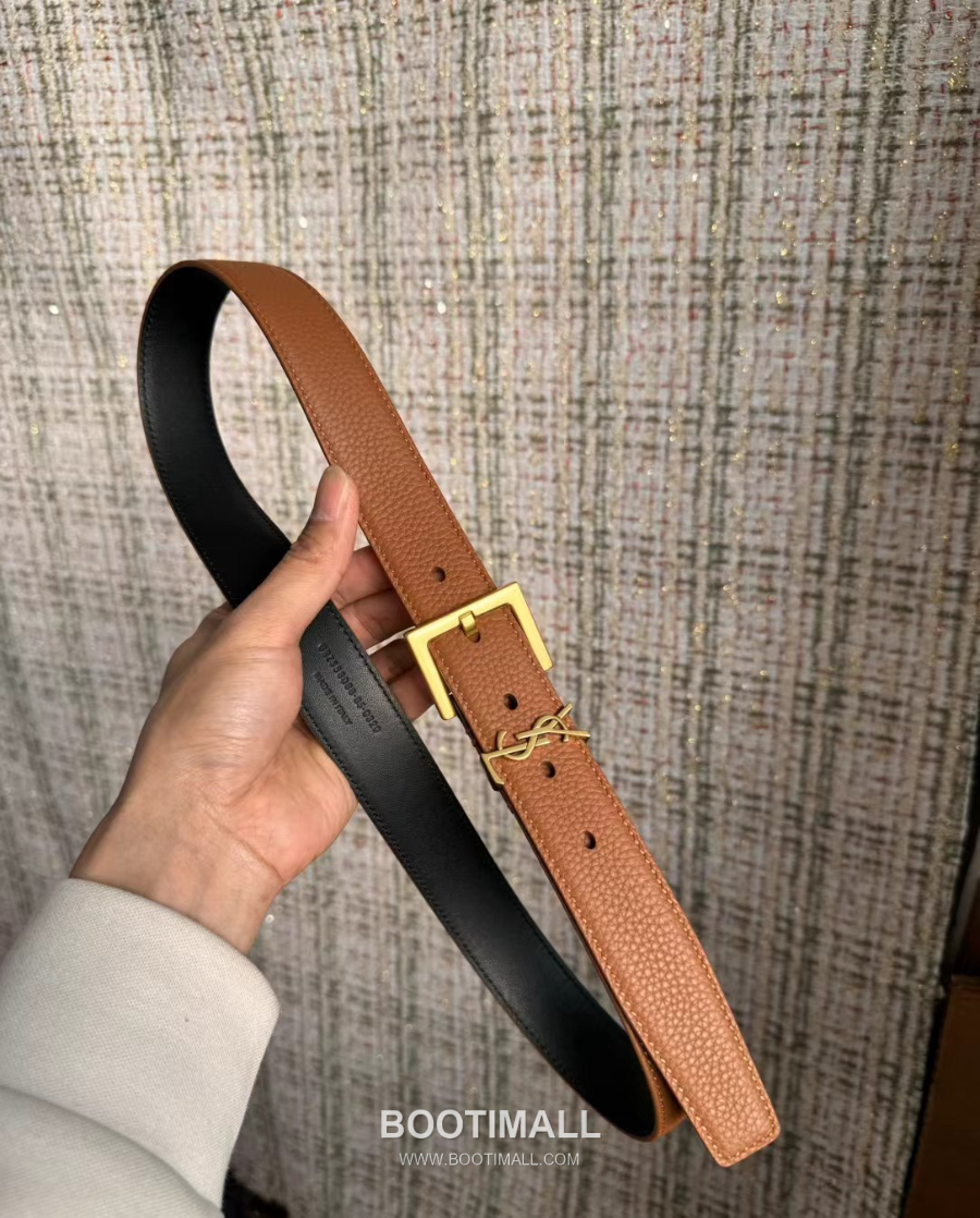 SAINT LAURENT Cassandre Square Buckle Belt 30mm 생로랑 카산드라 스퀘어 버클 벨트 3cm 5