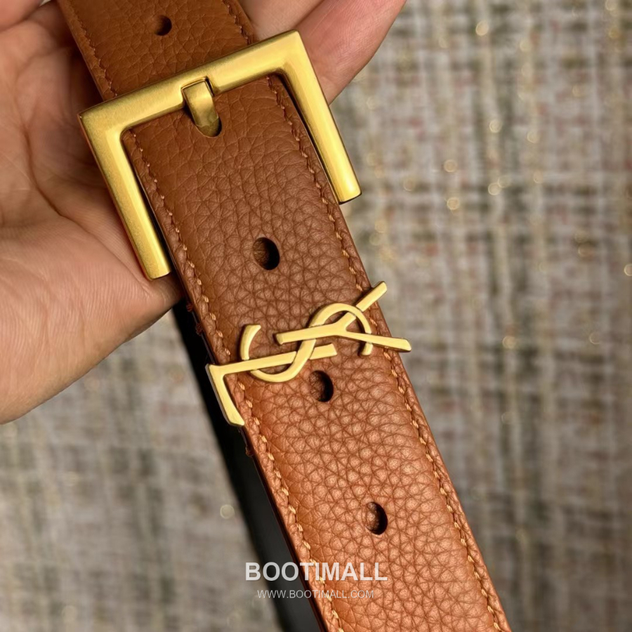 SAINT LAURENT Cassandre Square Buckle Belt 30mm 생로랑 카산드라 스퀘어 버클 벨트 3cm 6