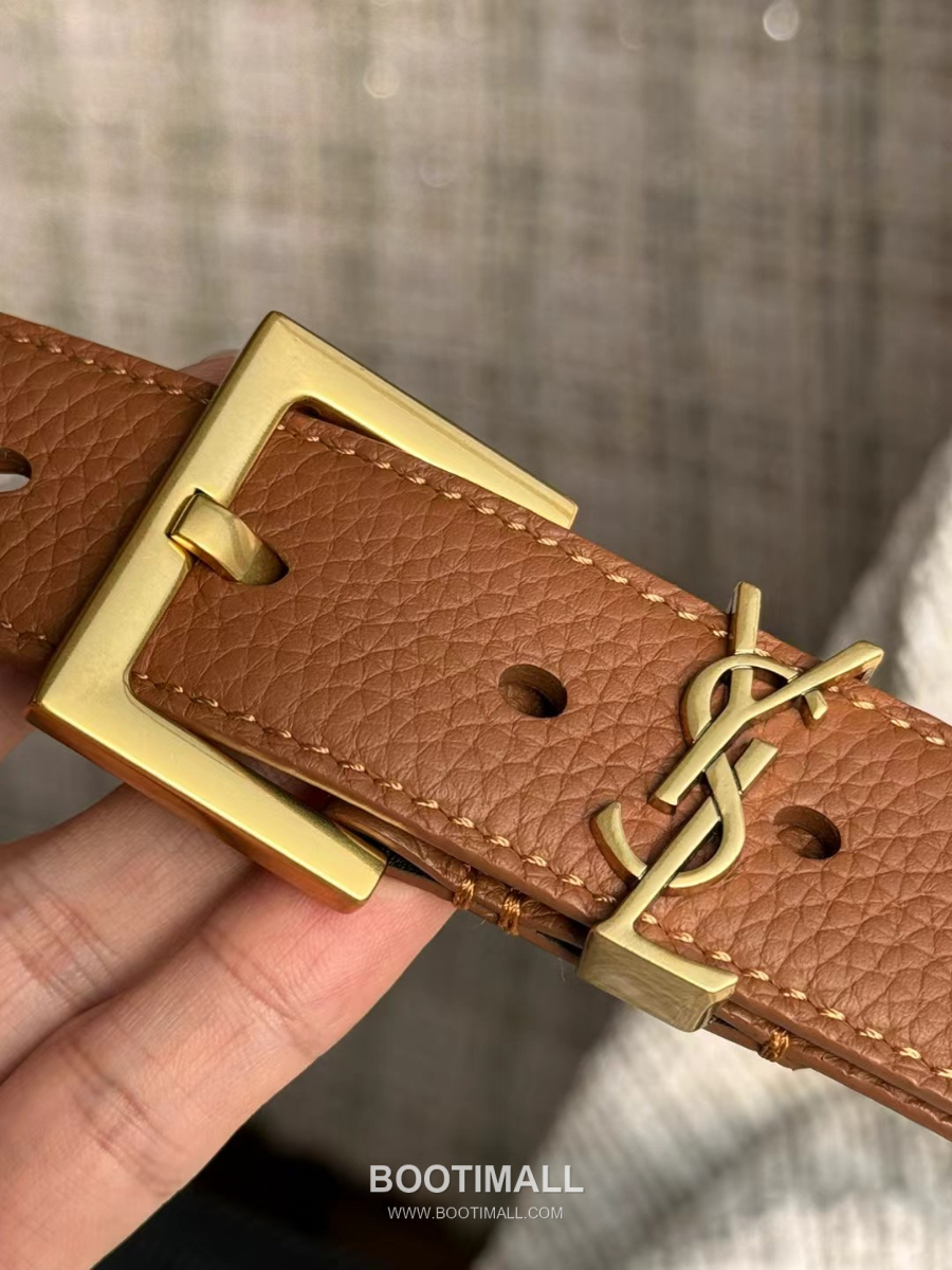 SAINT LAURENT Cassandre Square Buckle Belt 30mm 생로랑 카산드라 스퀘어 버클 벨트 3cm 8