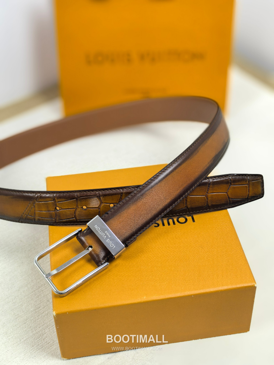 Louis Vuitton Pont Neuf 35mm Belt 루이비통 퐁 뇌프 리치 그레인 벨트 브라운 3.5cm 8