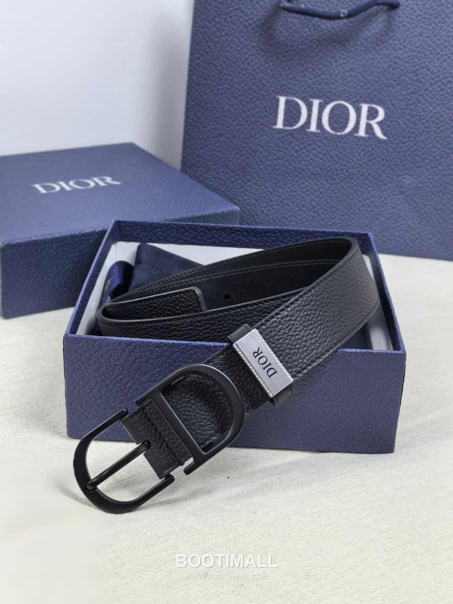 DIOR CD 버클 Dior Gravity 레더 리버서블 벨트 블랙 3.5cm 7