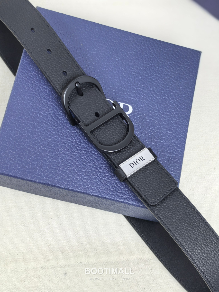 DIOR CD 버클 Dior Gravity 레더 리버서블 벨트 블랙 3.5cm 8