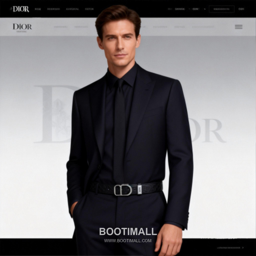 DIOR CD 버클 Dior Gravity 레더 리버서블 벨트 블랙 은장 3.5cm 11