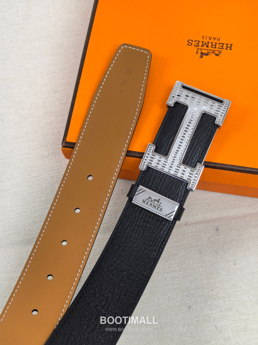 Hermès Constance H Buckle & Reversible 에르메스 콘스탕스 H 버클 리버서블 레더 벨트 은장 3.8cm 8