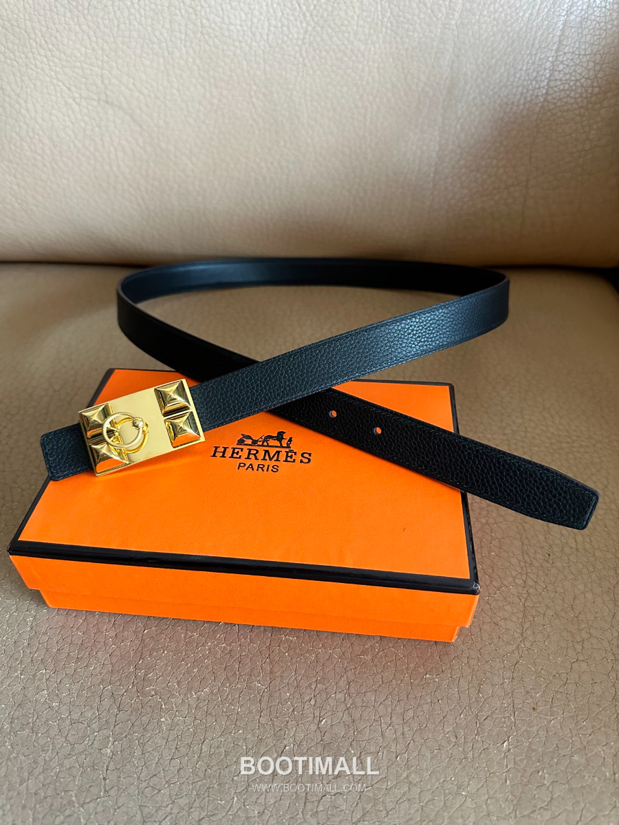 Hermès H Buckle Togo Leather Belt 에르메스 H 버클 토고 레더 여성 벨트 2.4cm 2