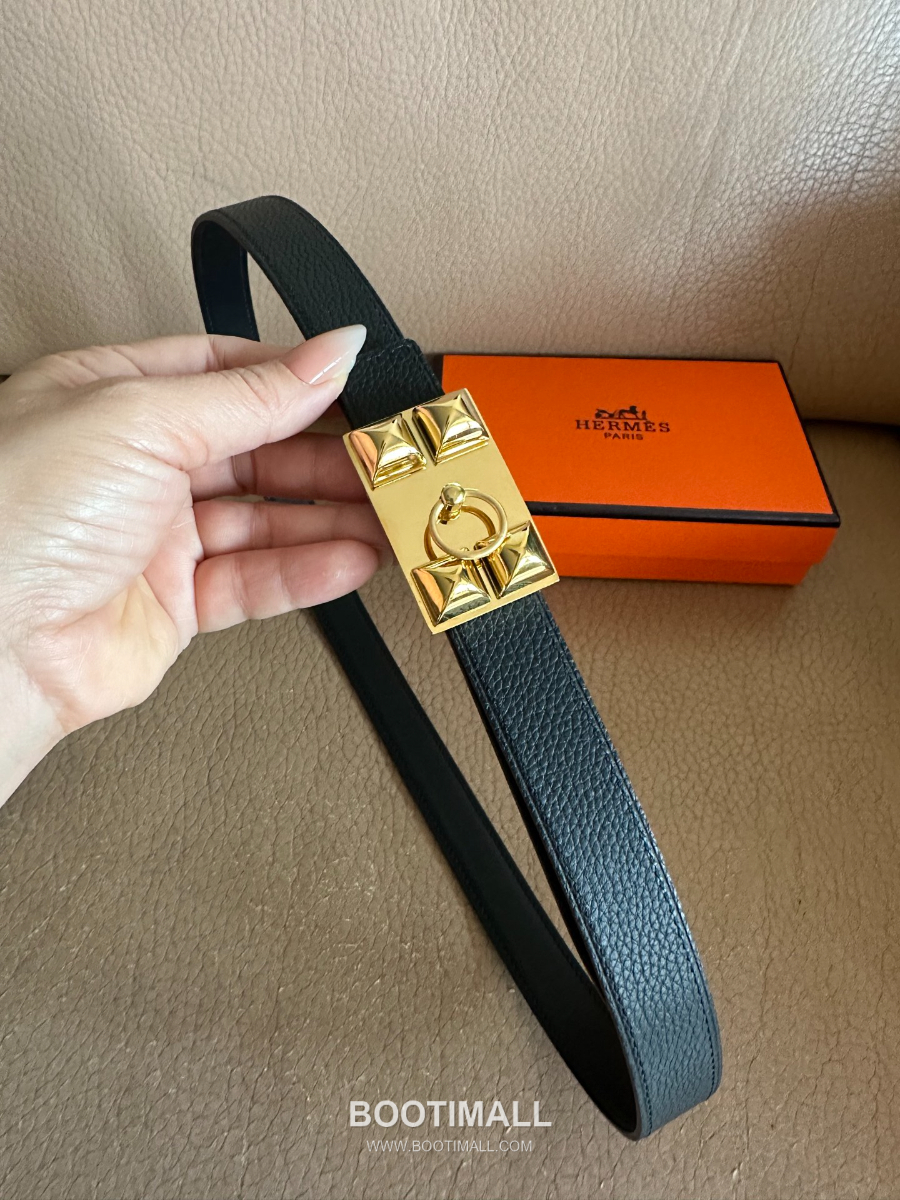 Hermès H Buckle Togo Leather Belt 에르메스 H 버클 토고 레더 여성 벨트 2.4cm 4