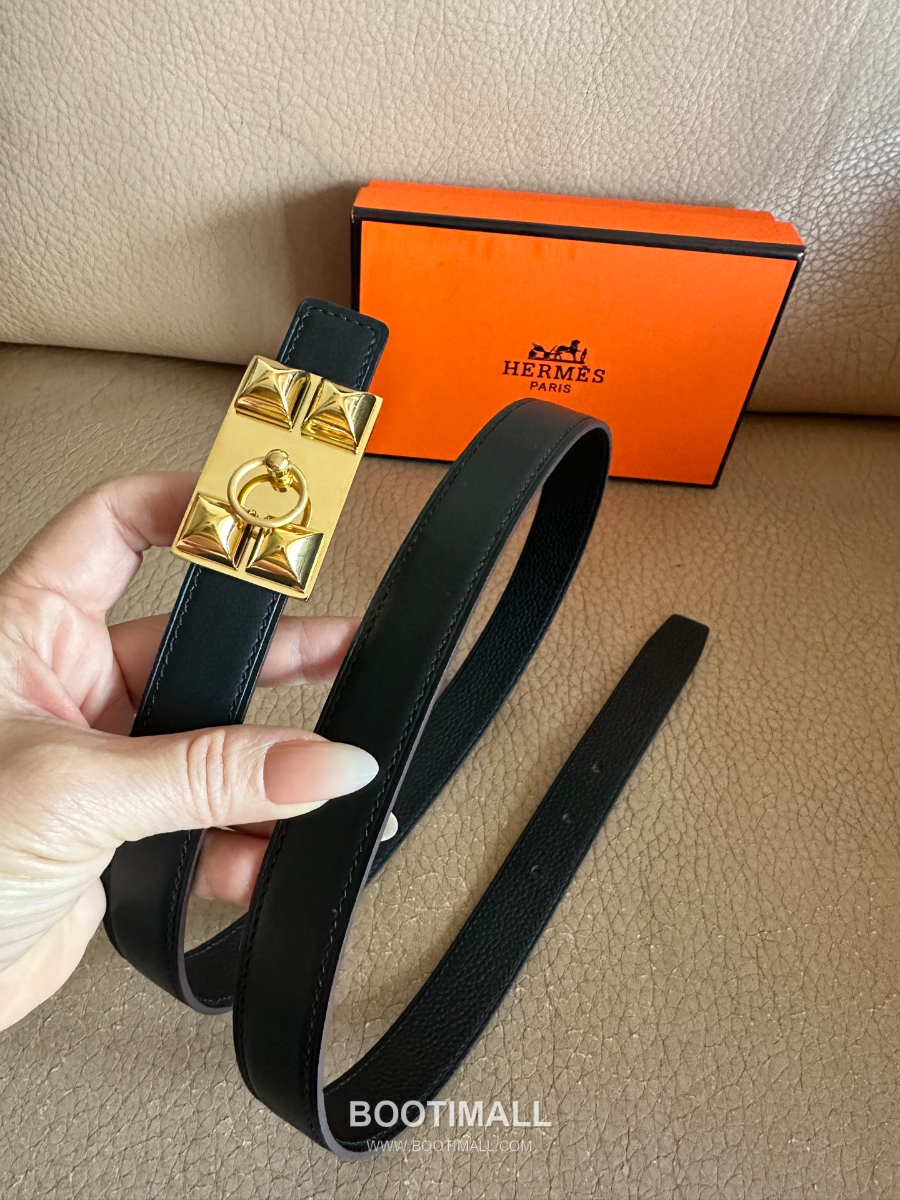 Hermès H Buckle Togo Leather Belt 에르메스 H 버클 토고 레더 여성 벨트 2.4cm 6