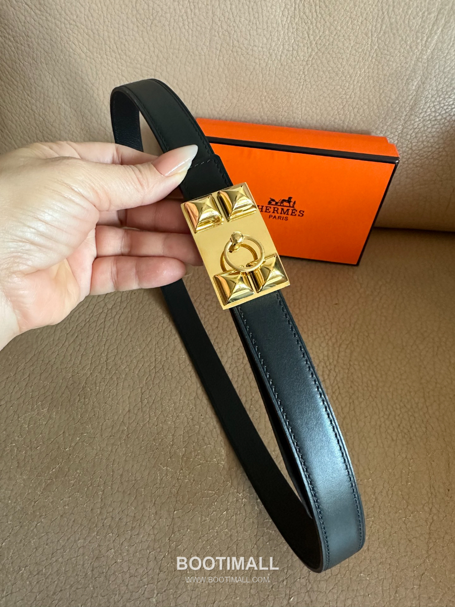 Hermès H Buckle Togo Leather Belt 에르메스 H 버클 토고 레더 여성 벨트 2.4cm 7