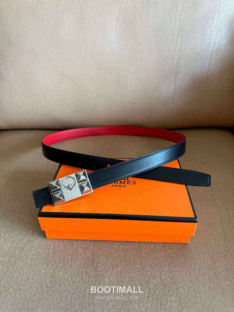 Hermès H Buckle Togo Leather Belt 에르메스 H 버클 토고 레더 여성 벨트 브라운 2.4cm 5