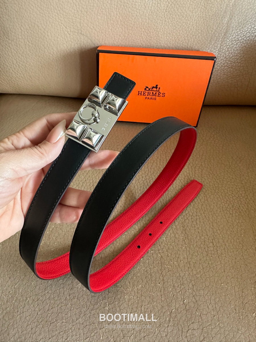 Hermès H Buckle Togo Leather Belt 에르메스 H 버클 토고 레더 여성 벨트 브라운 2.4cm 6