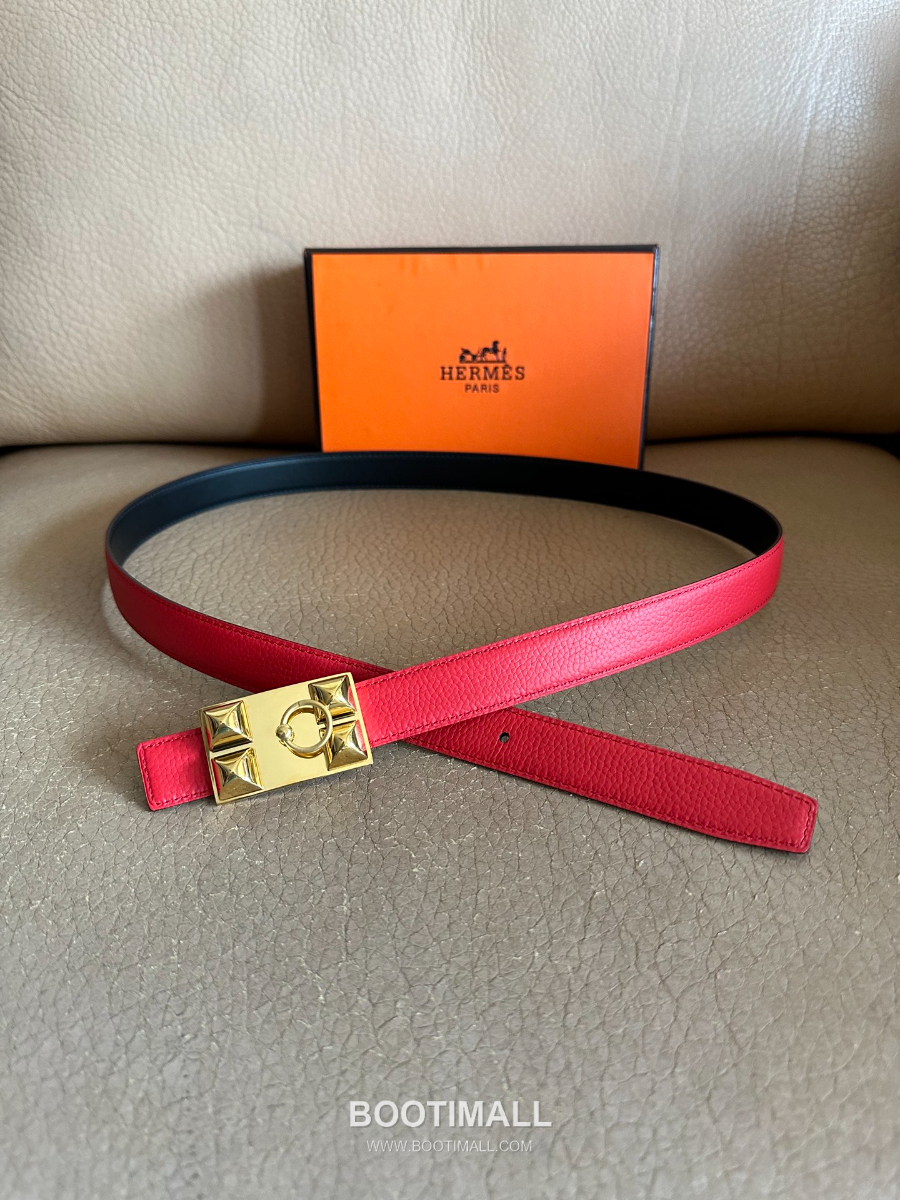 Hermès H Buckle Togo Leather Belt 에르메스 H 버클 토고 레더 여성 벨트 브라운 2.4cm 11