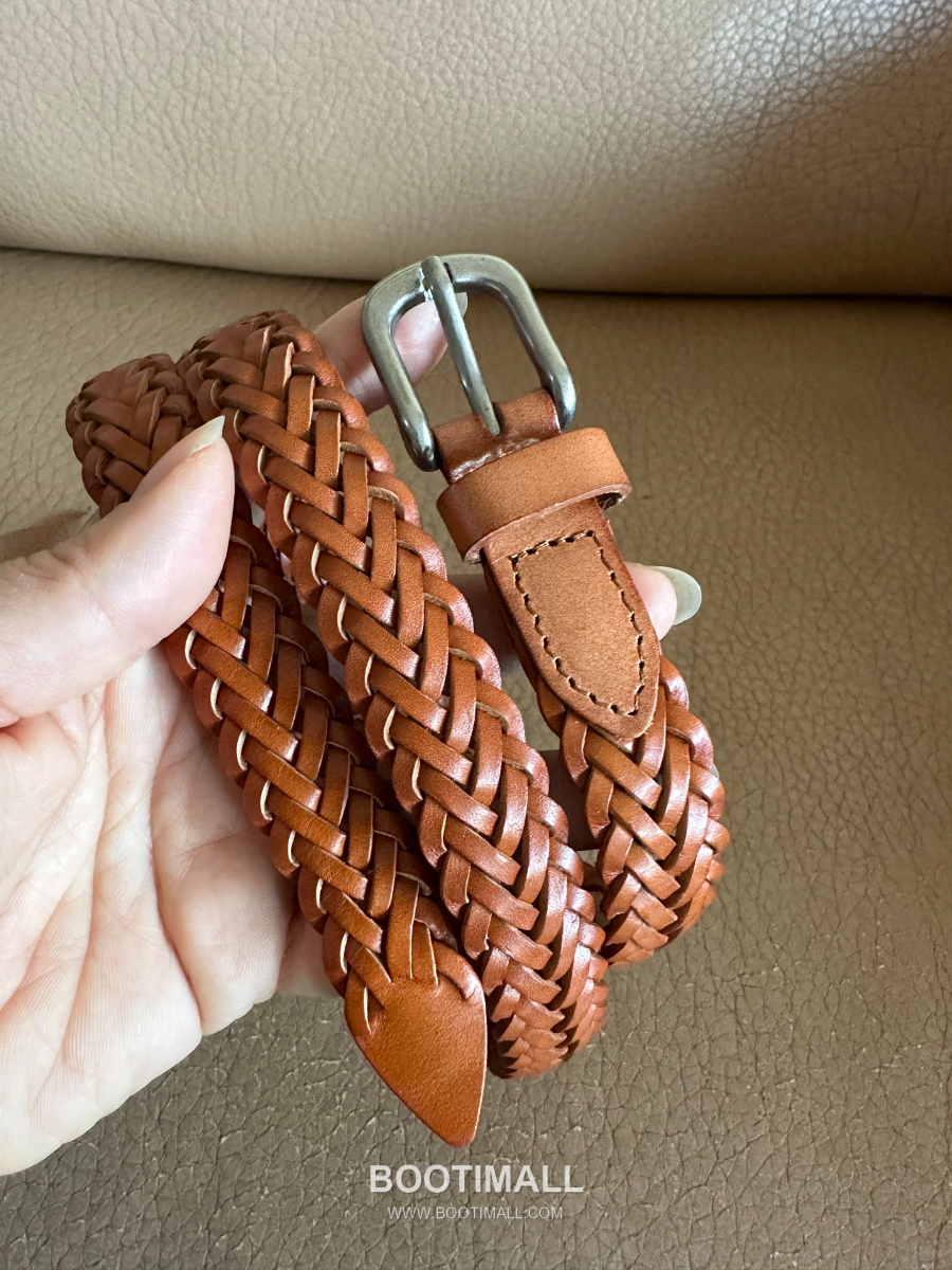 Bottega Veneta Intrecciato Braided 보테가 베네타 인트레치아토 브레이디드 레더 벨트 2cm 12