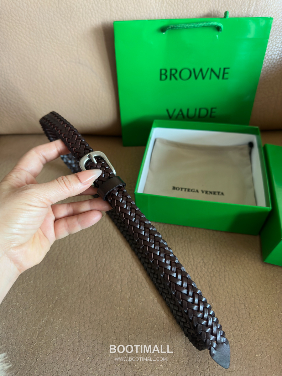 Bottega Veneta Intrecciato Braided 보테가 베네타 인트레치아토 브레이디드 레더 벨트 2cm 20