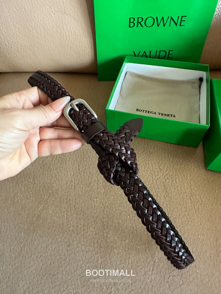 Bottega Veneta Intrecciato Braided 보테가 베네타 인트레치아토 브레이디드 레더 벨트 2cm 21