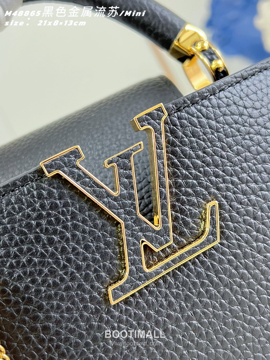 Louis Vuitton 루이비통 Capucines Mini 카푸신 미니 Taurillon 레더 LV Fireworks 블랙 M48865 21cm 2